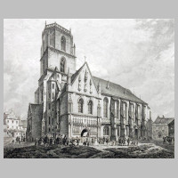 Zwickauer Marienkirche nach dem Blitzeinschlag, Stich von Christian Gottlob Hammer 1835, Wikipedia.jpg